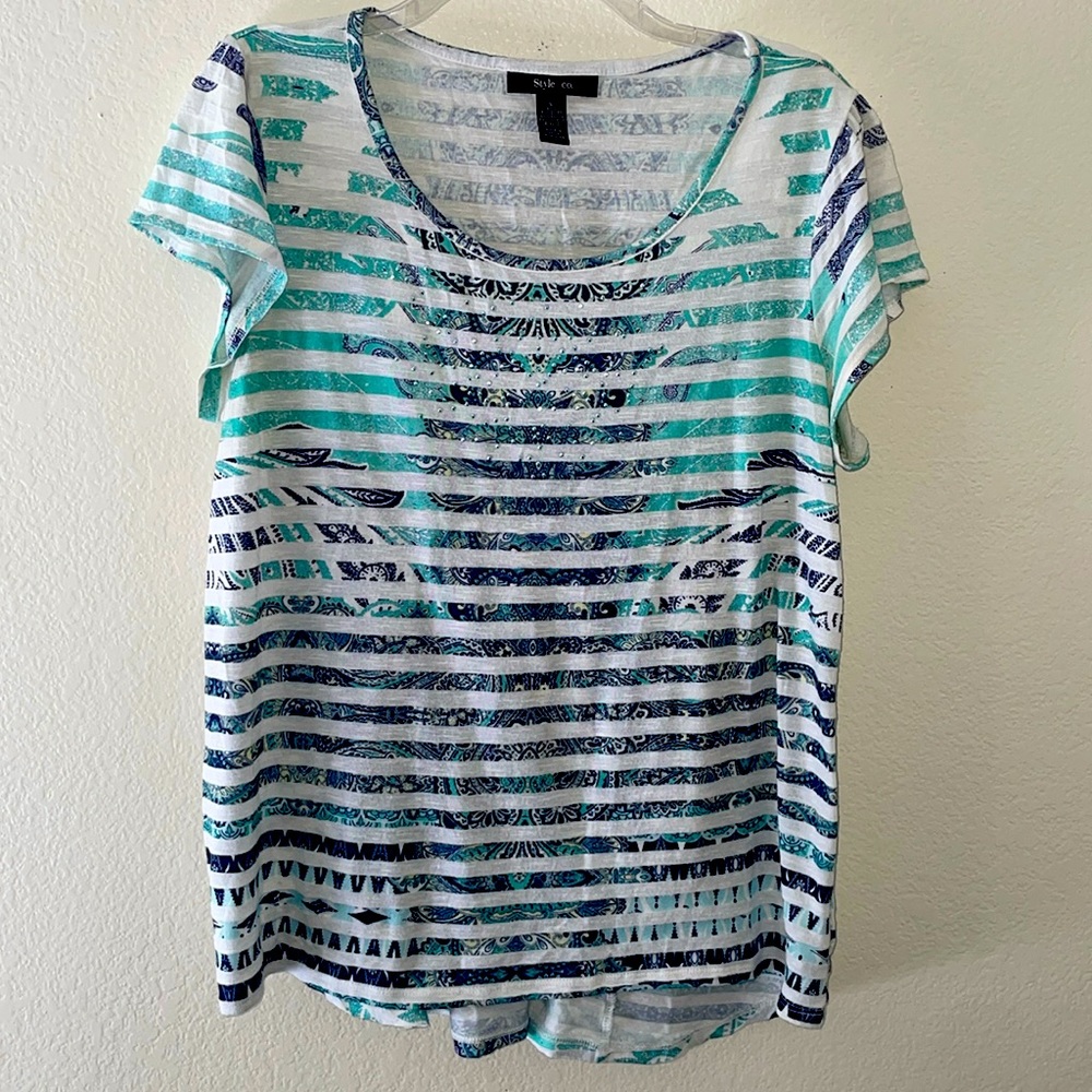 Style & Co short sleeve top, L